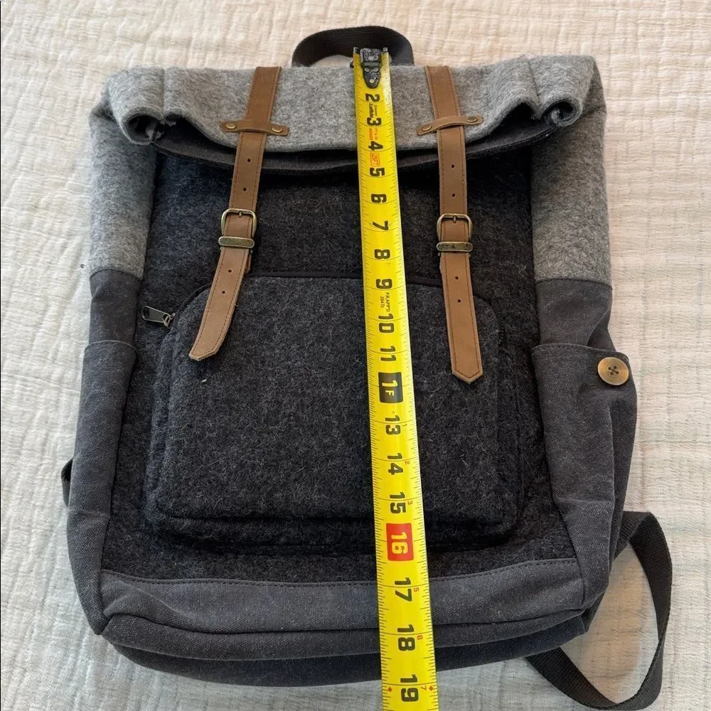 oliday wool/canvas/leather backpack